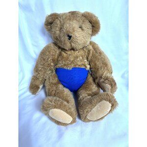 The Vermont Teddy Bear Company Plush Bear With Blue Diaper 16 Inches